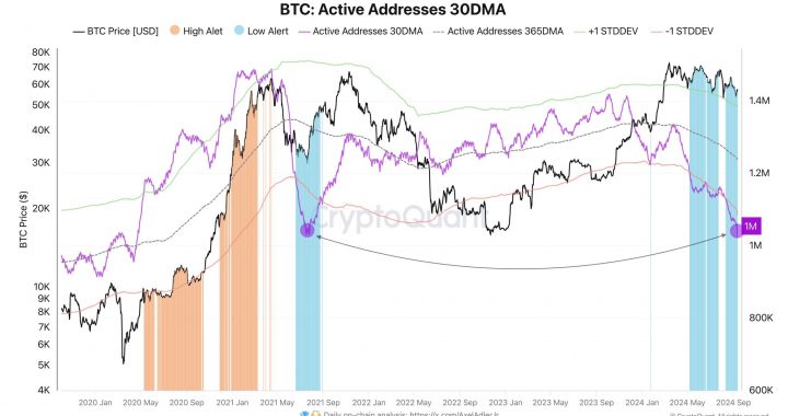 Bitcoin Active Addresses Crash To July 2021 Lows: What It Means