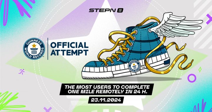 STEPN apps aim to set a GUINNESS WORLD RECORDS™ title for most users to complete a remote one mile distance in 24 hours