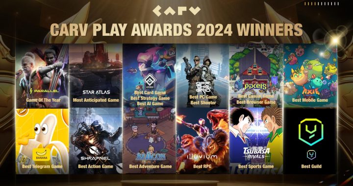 CARV Play Awards 2024 Honors Gaming Excellence Across 16 Categories