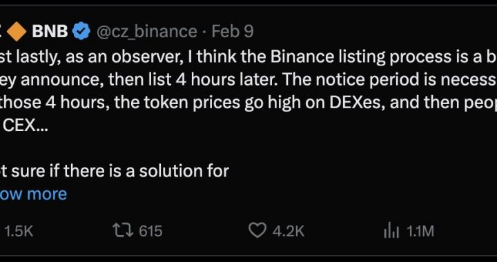Return of The King? CZ Takes Aim At Binance Listing System