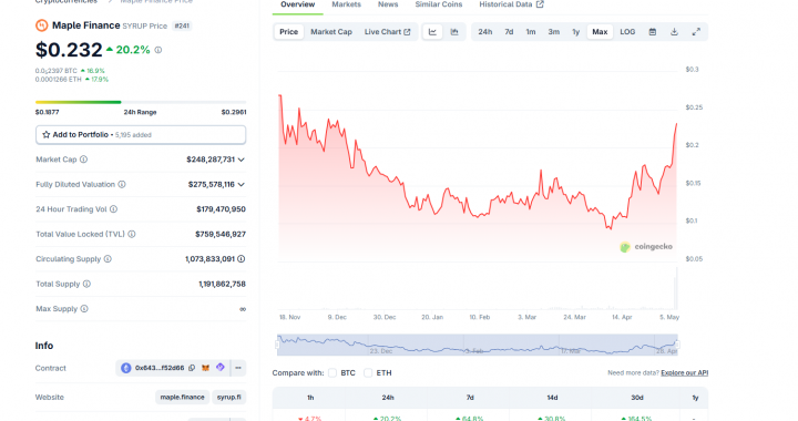 Maple Finance Soars 65% After Binance and Grayscale Endorsements