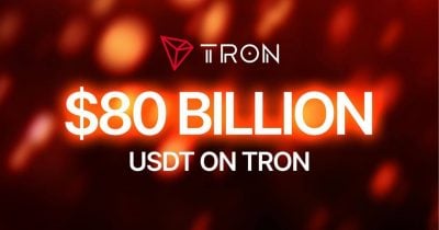 USDT on TRON Surpasses $80 Billion, Strengthening TRON’s Position as the Leading Stablecoin Network