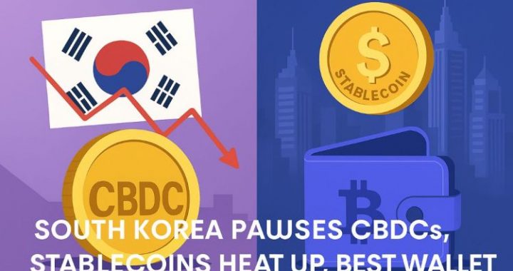 South Korea Pauses CBDCs, Stablecoins Heat Up: Here’s Why Best Wallet Wins the New Crypto Framework