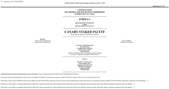Canary Files for Staked Injective ETF as Altcoin Funds Pick Up Steam