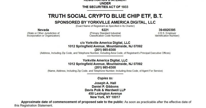 Trump’s Truth Social Files for Crypto Blue Chip ETF