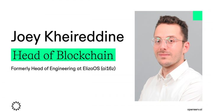 OpenServ names Joey Kheireddine Head of Blockchain, joining from Eliza Labs (formerly AI16z)