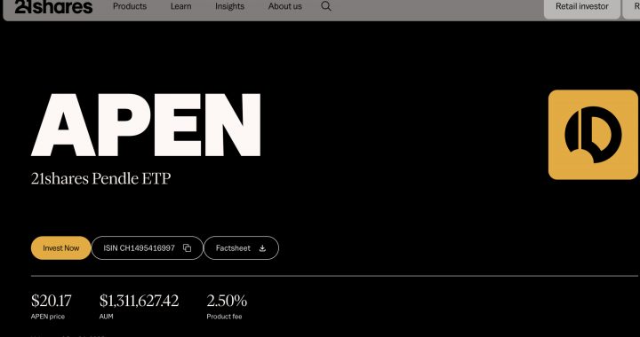 21shares Launches a Pendle ETP on SIX Swiss Exchange Indicating Growing Institutional Recognition for Pendle