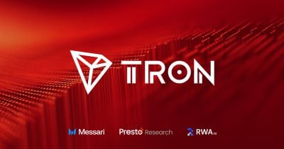 TRON protocol revenue hits all-time high of $1.2 billion in Q3 as Messari, Presto, and RWA.io analyze ecosystem growth