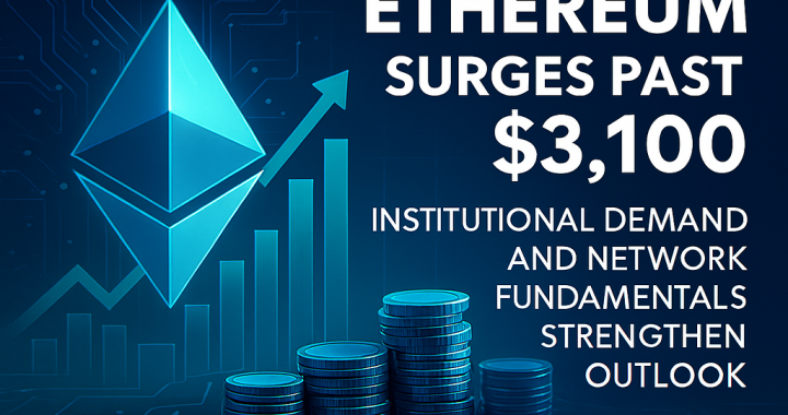 Ethereum Surges Past $3,100 as Institutional Demand and Network Fundamentals Strengthen Outlook