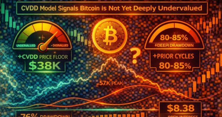 CVDD Model Signals Bitcoin Is Not Yet Deeply Undervalued: Drawdown Lags Historical Cycles