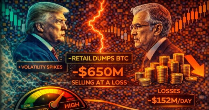 Trump-Powell Conflict Fuels Volatility While Retail Sells Bitcoin At A Loss – Details