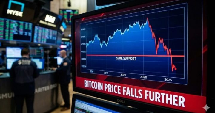 Bitcoin Price Falls Further, Raising Stakes At The $70K Support