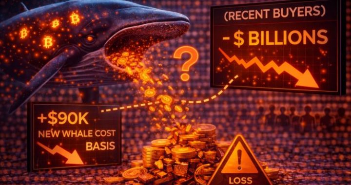 Bitcoin Drop Wipes Billions From Recent Buyers: New Whale Cost Basis Falls Toward $90K