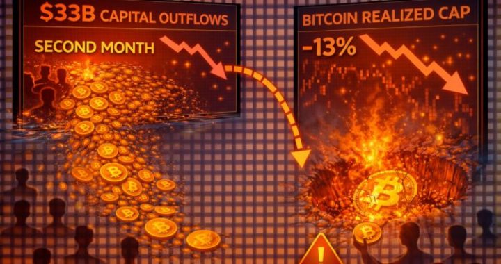 The $33 Billion Drain: Bitcoin Realized Cap Craters as Capital Abandons the Network for a Second Month