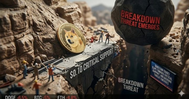 Dogecoin (DOGE) Slips Toward Critical Support, Breakdown Threat Emerges