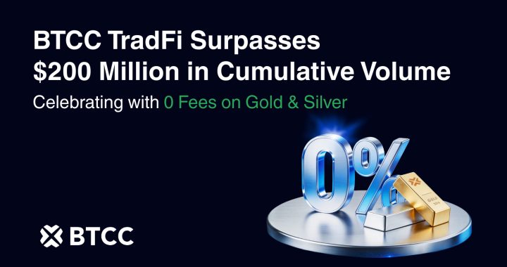 BTCC TradFi Hits $200M Volume and Celebrates with Zero-Fee Campaign on Gold and Silver
