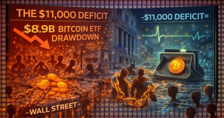 The $11,000 Deficit: Why the Record $8.9B Bitcoin ETF Drawdown Is Paralyzing Wall Street’s BTC Appetite