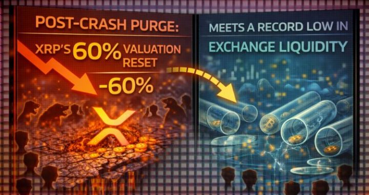 Post-Crash Purge: XRP’s 60% Valuation Reset Meets a Record Low in Exchange Liquidity