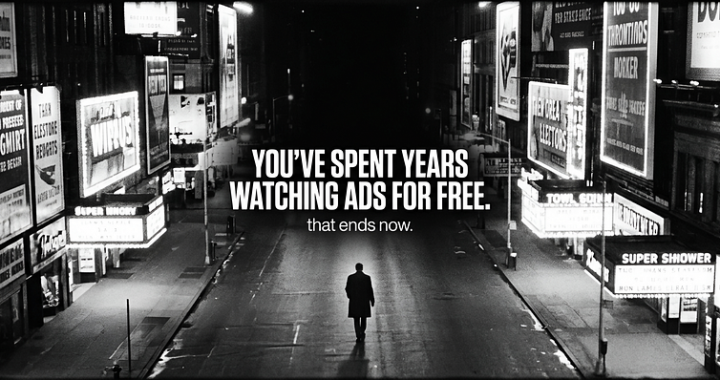 you’ve spent years watching ads for free, that ends now.