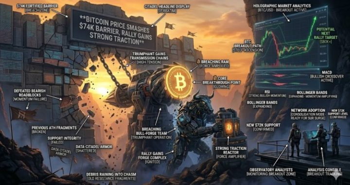 Bitcoin Price Smashes $74K Barrier, Rally Gains Strong Traction