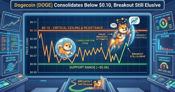Dogecoin (DOGE) Consolidates Below $0.10, Breakout Still Elusive