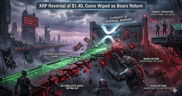 XRP Price Reversal at $1.40, Gains Wiped as Bears Return