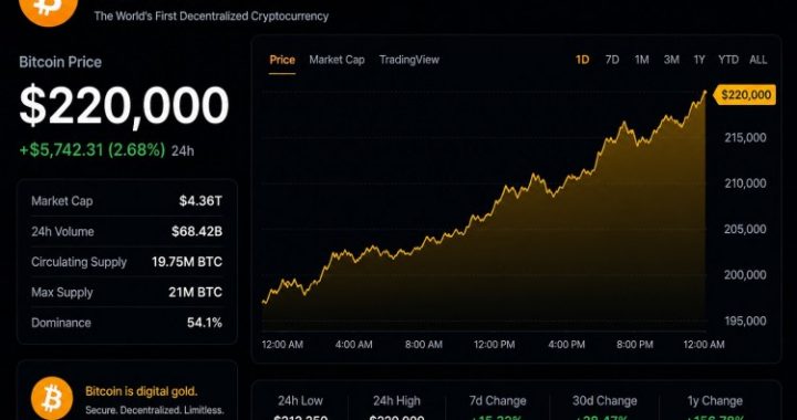 Analyst Sets $220,000 Minimum Price Target For Bitcoin, But How Will It Get There?