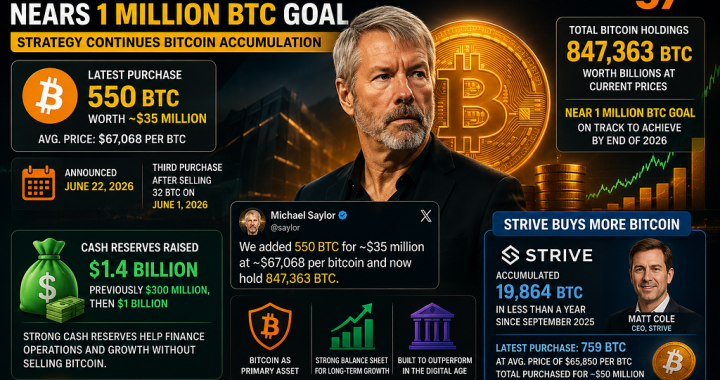 Strategy Adds $35 Million in Bitcoin and Moves Closer to Historic 1 Million BTC Target