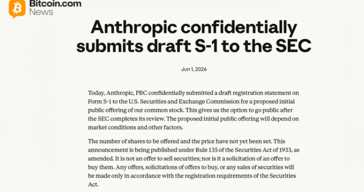 Anthropic Files Confidential S-1 With SEC, Targets IPO at $965B Valuation