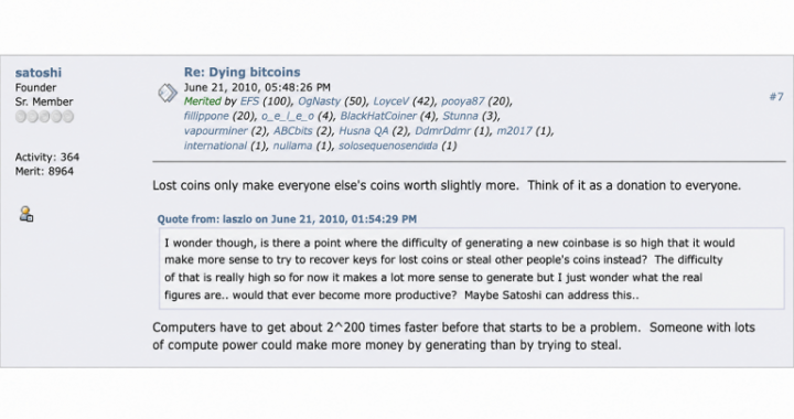 Satoshi’s Lost-Coin Quote Hits 16-Year Mark as Millions of BTC Are Deemed Lost