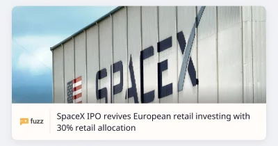 SpaceX IPO attracts European retail investors with 30% share allocation at $1.75 trillion valuation
