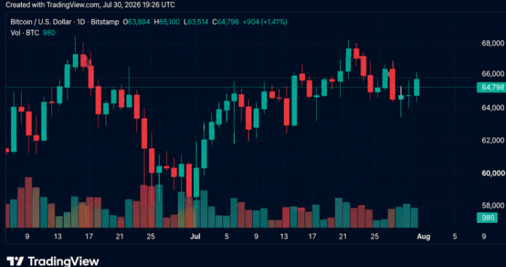 Bitcoin Reclaims $65K as July Gains Top 10% After Fed Pause