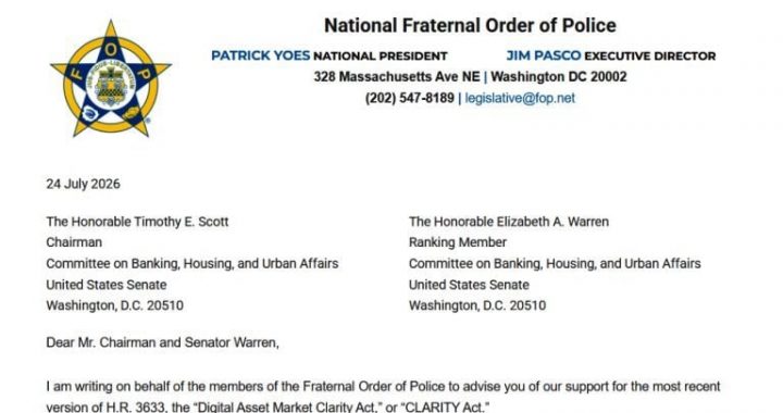 382,000-Member Police Group Supports Revised Crypto CLARITY Act