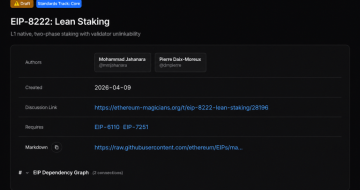 Institutional Ethereum Stakers Weigh Speed and Privacy Trade-off Under EIP-8222