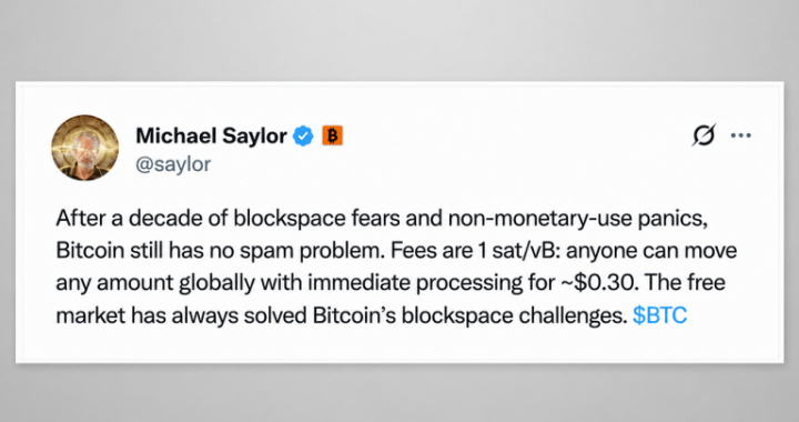 Michael Saylor Declares Bitcoin Has ‘No Spam Problem’ as BIP-110 Debate Escalates