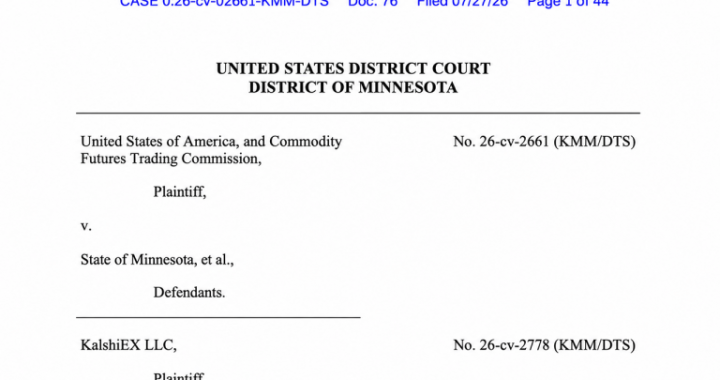 Minnesota Judge Blocks Prediction-Market Ban but Says Some Contracts Aren’t Swaps