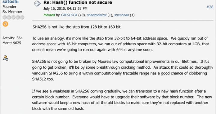 Satoshi Nakamoto Predicted Bitcoin’s Hash Defense 16 Years Before Quantum Fears