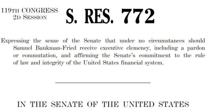 US Senate Unanimously Opposes Any Pardon for Sam Bankman-Fried After FTX Fraud