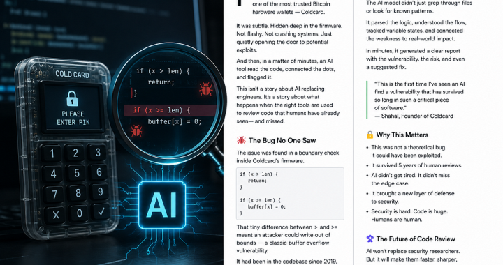 Coldcard’s Bug Hid 5 Years. AI Read the Code in Minutes.
