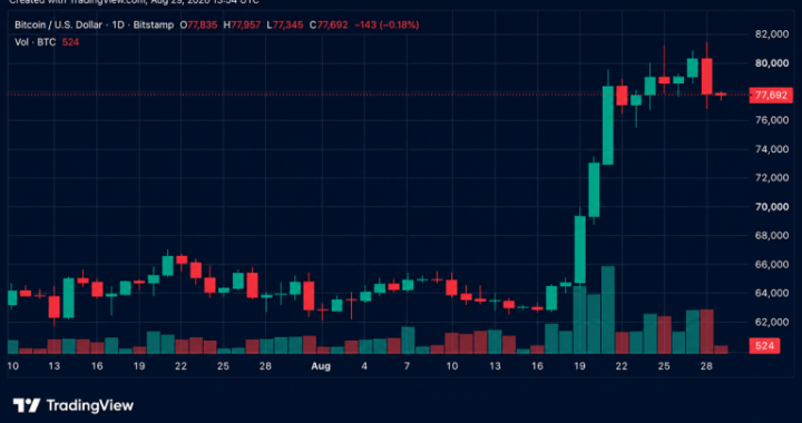Bitcoin Price Retreats After Warsh’s Hawkish Jackson Hole Keynote