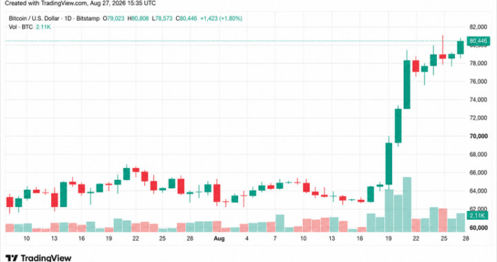 Bitcoin Price Rockets Past $80K as Leveraged Shorts Get Crushed