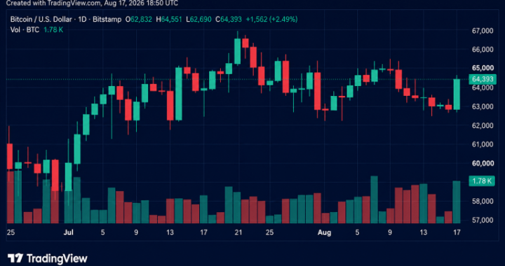 BTC Reclaims $64K as Short Sellers Lose $57.4M in Liquidations