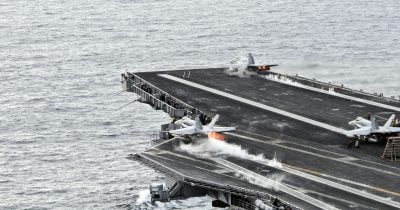 Centcom chief visits US carrier enforcing Iran blockade amid crew strain