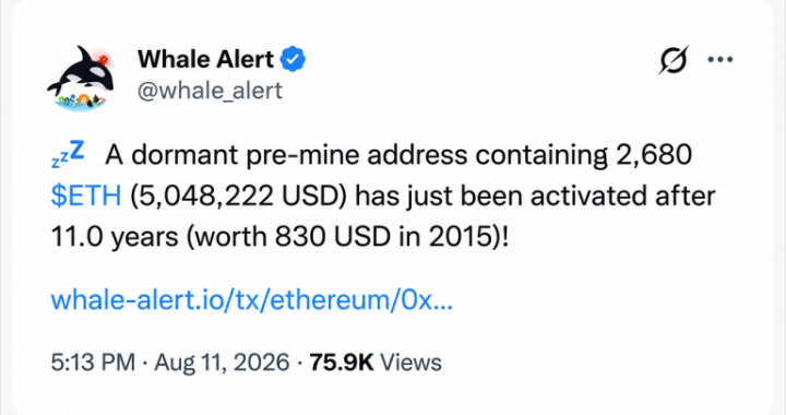 Ethereum’s Oldest Whales Wake up as Millions Leave Deep Storage