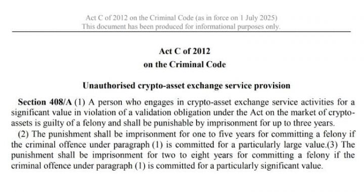 Hungary Repeals Strict Crypto Rules to Align With EU MiCA Framework