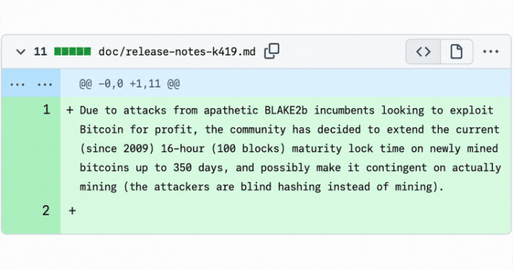 BLAKE2b Bitcoin Fork Wants Miners to Wait 45 Days to Touch Their Coins