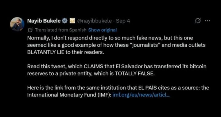 Bukele Denies El Salvador Transferred Its Bitcoin Reserve