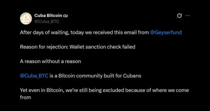 Geyser Rejects Cuba Bitcoin Initiative Over US Sanction Compliance