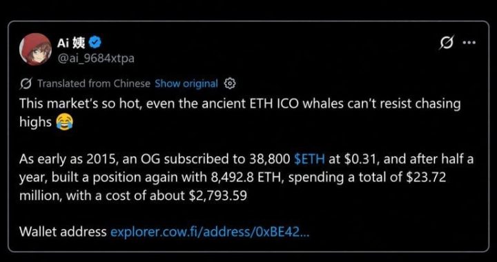 ICO Era Whale Buys ETH at $2,794 as Ethereum Price Now Sits At $2,720