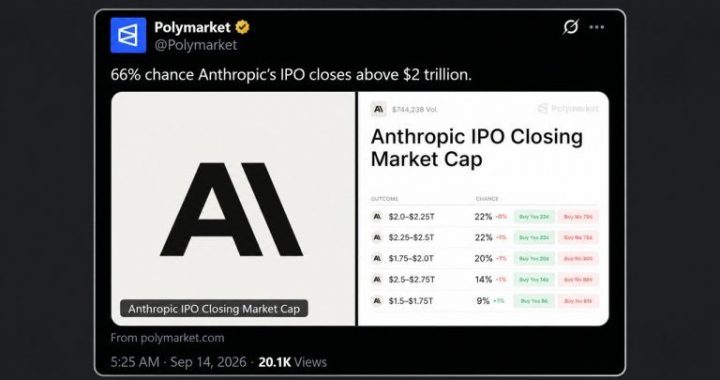 Nvidia Eyes $10B of Anthropic’s IPO While Polymarket Bets on a $2T Pop